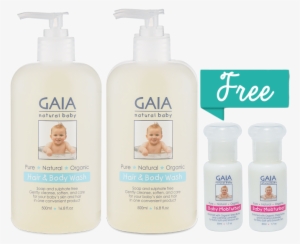 Gaia 500ml Hair & Body Wash Pump 500ml - Gaia Natural Baby - Baby Moisturiser 250ml