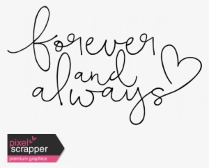 Anniversary Word Art - Forever And Always Png