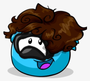 Puffle Custom Blue With Mask And Wig - Club Penguin Puffle Azul