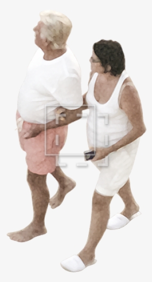 Old Couple Overhead View - People Cutout Png Overhead