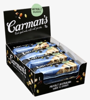 Greek Style Yoghurt & Blueberry Nut Bars 45g - Carman's Dark Choc Blueberry Superfood Bars, 210g