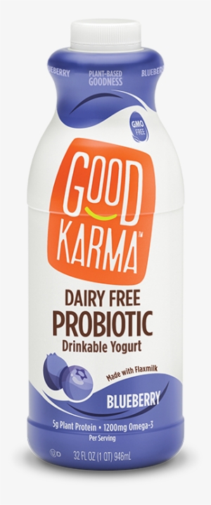 Made With 5 Grams Of Plant-based Protein And 7 Live - Good Karma Dairy Free Probiotic, Good Greens