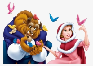 Disney Princesses Clipart Christmas - Beauty And The Beast