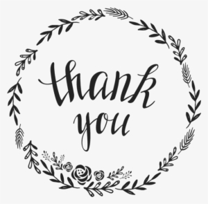 Floral Script Thank You Stamp - Calligraphy Script Thank You
