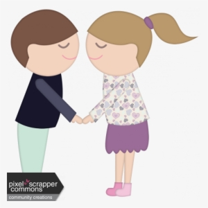 I Love You Kissing Couple - Cartoon