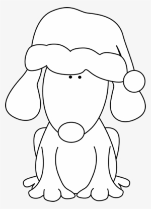 Black And White Santa Christmas Dog Clipart Black And - Outline Of A Detective