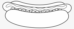 Hot Dog Colorable Lineart - Hot Dog For Coloring