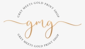 Grey Meets Gold - Calligraphy