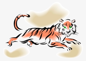 Tiger Laying Down Clipart - Cartoon Tiger Lying Down