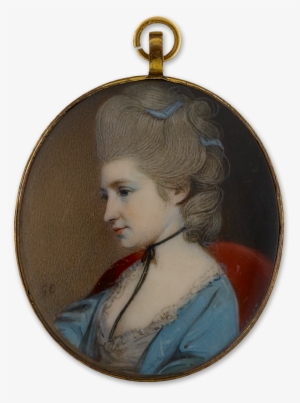 Portrait Miniature Of Sophia Phillips, Seated In A - Ribbon