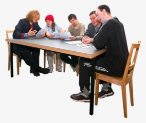 People Sitting Around A Table In A Meeting - People Sitting On Table Png