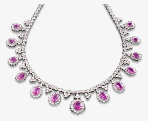 Pink Sapphire And Diamond Necklace 24 60 Carats Jewelry - Rotaract Guarulhos Sul Png
