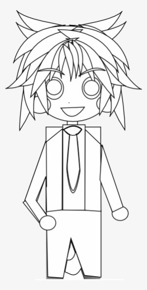 Anime Character Art 45 Black White Line Art 555px - Black And White Anime Character