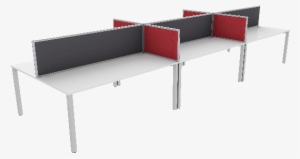Strata 6 Person Desk Mount Red Screens - Brisbane