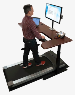 A Treadmill Desk With A Steadytype Keyboard - Imovr Thermotread Gt