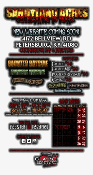 Celebrating 13 Years The Tri State's Top Rated Haunted - Sandy Land Acres 2018