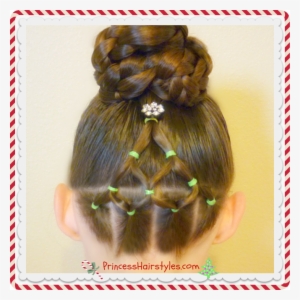 Elastic Christmas Tree Hairstyle And Bun Video Tutorial - Hairstyles Christmas