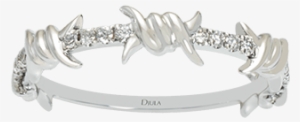 Djula Barbed Wire Mixed Gold And White Diamonds Ring - Ring