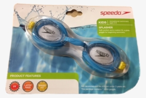 Speedo Kids Splasher Swim Goggles Electra Blue/yellow - Headphones