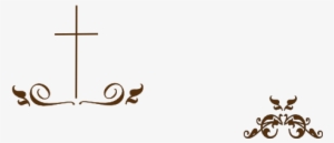 Swirl Medium Brown Cross Clip Art