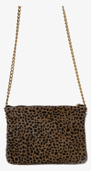 Cross-body Banker - Cheetah - Black Pebble Leather And Cheetah Print Hair-on-hide