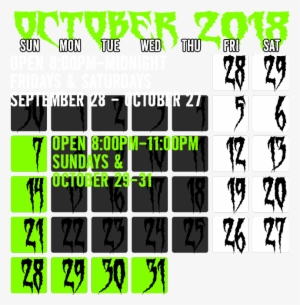 Dates & Hours Of Operation - Nightmare's Gate