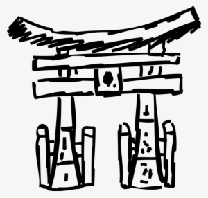 Vector Illustration Of Japanese Traditional Shinto - Clip Art
