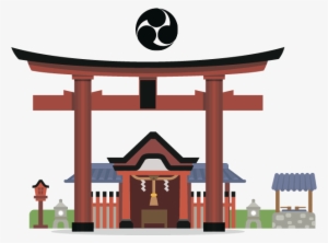Shinto Shrines Are Called Jinja, Taisha Or Jingu - 2d Vector Japanese Temples