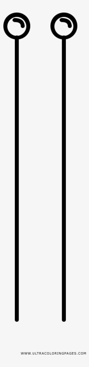 Knitting Needles Coloring Page - Cross Section