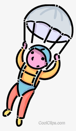 Young Person Skydiving Royalty Free Vector Clip Art - Cartoon Person Sky Diving