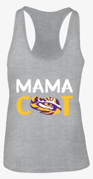 Mama Mascot Lsu Tigers Logo Shirt - Ncaa Lsu Tigers Tail Gater Pet T-shirt, Large, Gray