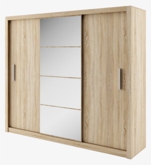 Idea Id-01 Sliding Door Wardrobe 250cm In Oak Sonoma - 3 Sliding Door Wardrobe
