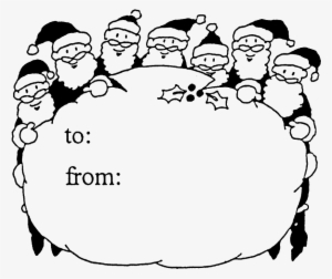 Santa Present Tag Rubber Stamp - Rubber Stamping