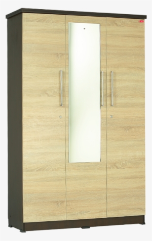 Standard 3 Shutter Wardrobe With Glass - Cupboard