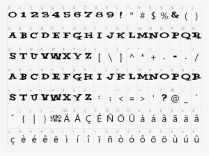 Example Yahoo Character Map - Aliens Font