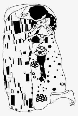 Vinil Decorativo O Beijo De Klimt - Kiss Klimt Black And White