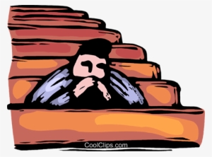 Man Sitting In A Pew Praying Royalty Free Vector Clip - Illustration