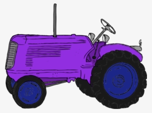 Tractor Clipart Purple - Agricultural Machinery Clip Art