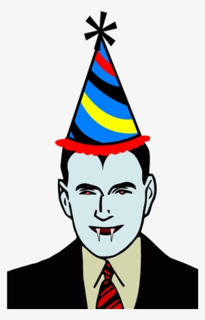 Handing Out Party Hats Made Out Of Paper With The Word - Verb For Vampire