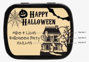 Happy Halloween Personalized Mint Tins - Stamps By Impression Haunted House Rubber Stamp