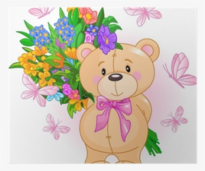 Teddy Bear With Flowers