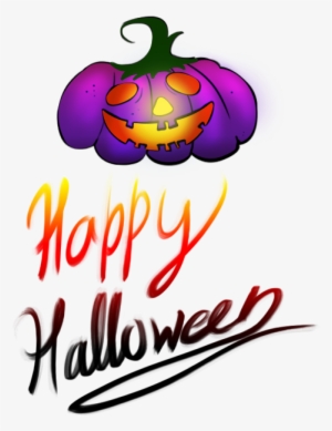 This Is Free Purple Pumpkin Happy Halloween Png Image - Halloween
