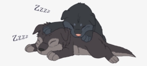 Eren And Mikasa Baby Wolf Cubs - Anime Wolf Pups Sleeping