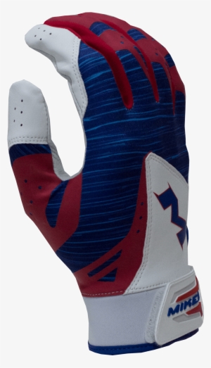 2018 Miken Pro Red White And Blue Batting Gloves - Baseball & Softball Batting Gloves