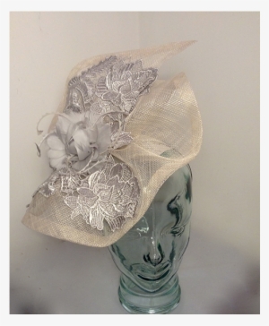 Small Light Grey Lace Beau - Headpiece