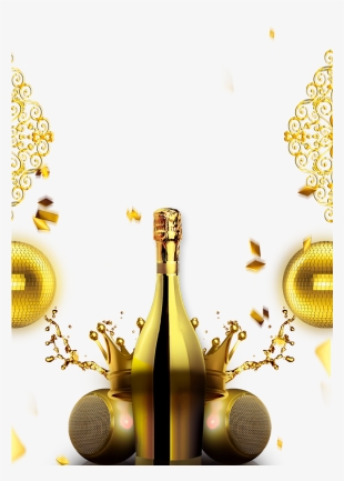 Champagne Bottle Download Transparent Png Image - Champagne Gold Png Clipart