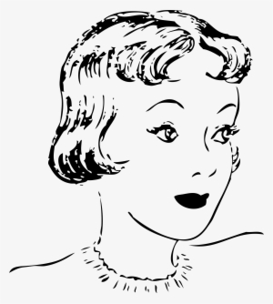 Big Image - Short Hair Clip Art Black And White