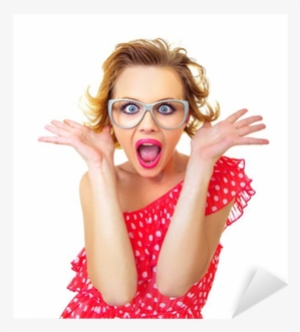 Surprised Pin-up Girl, Isolated On White, Similar In