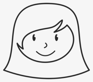 Girl Face With Short Hair Rubber Stamp - Stick Figure Drawing Girl Face