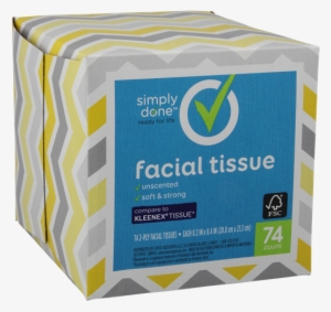 Simply Done Unscented Soft & Strong Facial Tissue 74ct - Simply Done Facial Tissue, Unscented, 2-ply - 74 Tissues